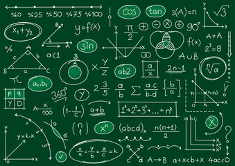 hand drawing math formula. math background