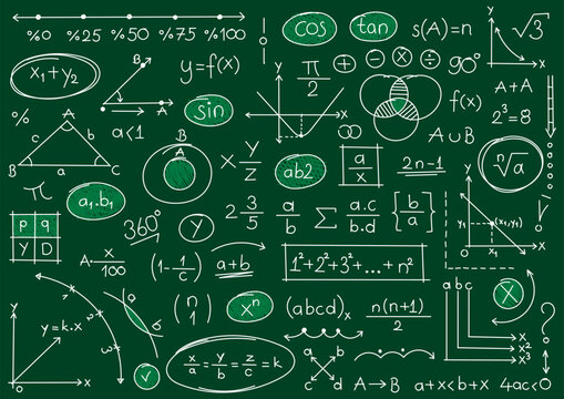 hand drawing math formula. math background