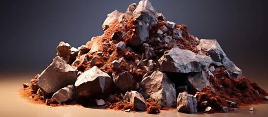 Cluster of rare minerals extracted from an earth mine