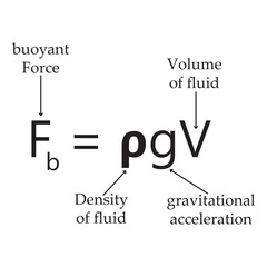 Archimedes principle formula. Archimedes' Principle equation. Physique content.