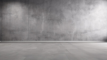 Within the confines of a studio space, a plain gray wall serves as a backdrop, while a concrete floor complements the scene