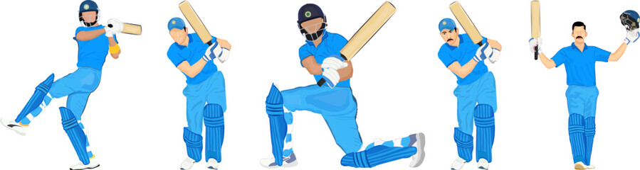 
Cricket Batsman, Bowler Silhouettes Elements
 - obrazy, fototapety, plakaty