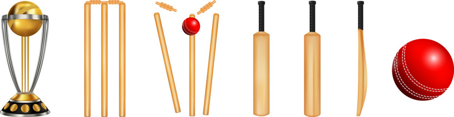 
Cricket Batsman, Bowler Silhouettes Elements
 - obrazy, fototapety, plakaty
