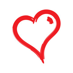 hand drawing red heart symbol