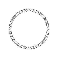 hand drawing round rope shape. round rope - obrazy, fototapety, plakaty