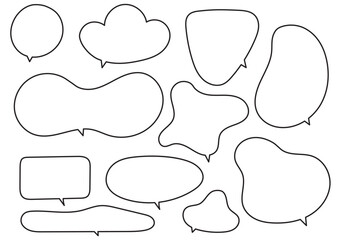 hand drawing speech bubbles vector