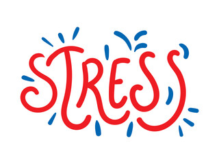 hand drawing stress word concept