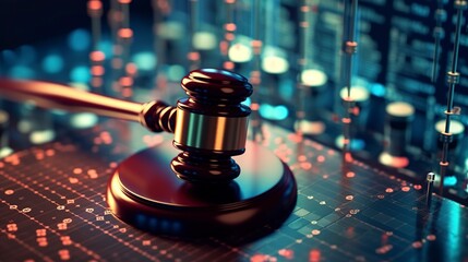 illustration, background judge mallet, data center