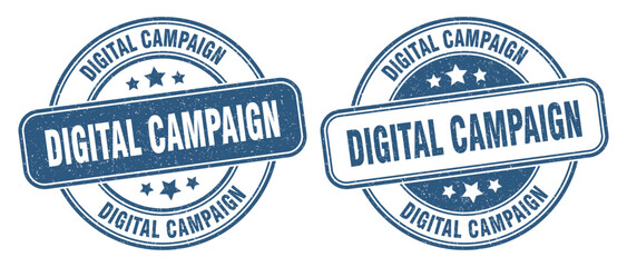 digital campaign stamp. digital campaign label. round grunge sign - obrazy, fototapety, plakaty