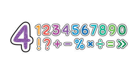 hand drawn 0-9 numbers and symbols. doodle numbers for education world colorful scribble 0-9 numbers. outline 0-9 numbers and symbols