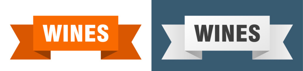 wines ribbon. wines isolated paper sign. banner