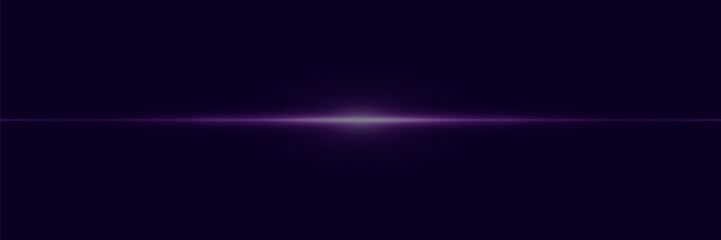 Abstract bright laser beam. Vector illustration. The effect of glare and a ray of light on a black background.