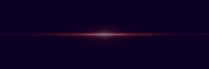 Abstract bright laser beam. Vector illustration. The effect of glare and a ray of light on a black background.