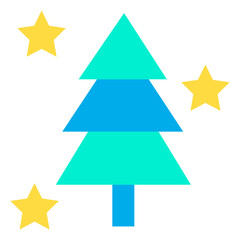 Flat Christmas Tree icon