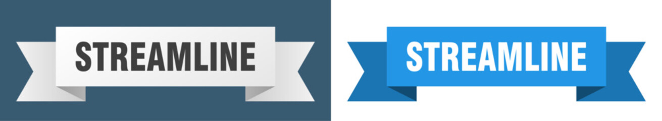 streamline ribbon. streamline isolated paper sign. banner