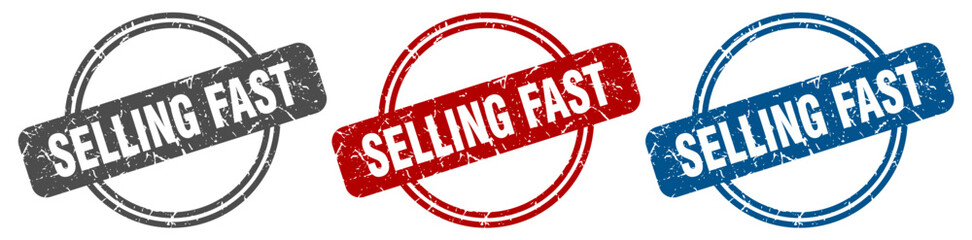 selling fast stamp. selling fast sign. selling fast label set - obrazy, fototapety, plakaty