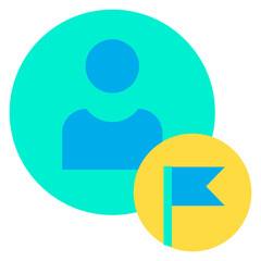 Flat Worker Flag icon