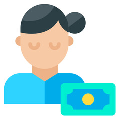 Flat Woman salary icon