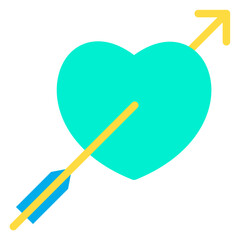 Flat Heart arrow icon