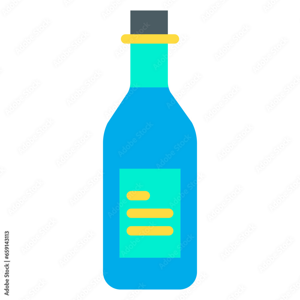 Poster flat wine bottle icon