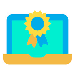 Flat Online certification icon