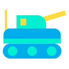 Flat military tank icon