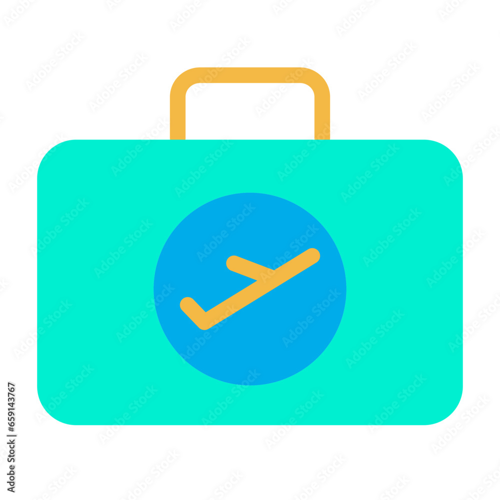 Canvas Prints flat flight luggage icon