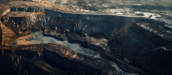 Coal mine viewed from above using a drone