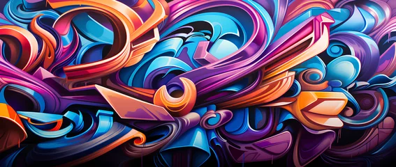 Foto op Aluminium Graffiti wall abstract background. Idea for artistic pop art background backdrop. ©  Mohammad Xte