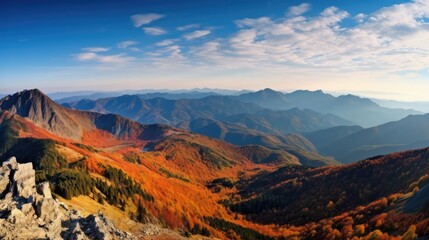 Naklejka premium Panorama mountain autumn landscape 