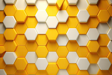 Yellow white honeycomb hexagon texture. abstract honey combs design background