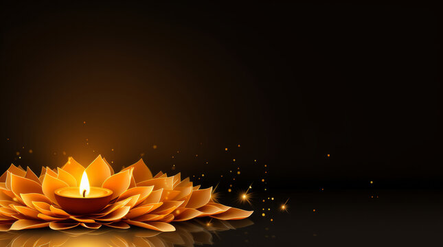 Brennende &Ouml;llampe (Diya) zum hinduistischen Lichterfest Diwali. Illustrative Darstellung.