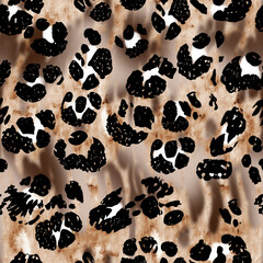 Fototapeta premium Seamless illustration leopard pattern, leopard skin, animal print.