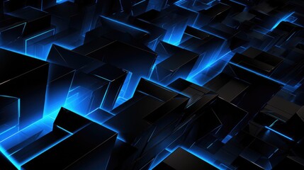 Blue Glowing Neon Technology Background. Black Friday, Cyber Monday Sale Concept. Abstract Futuristic Sci Fi Modern Elegant Alien Illustration for poster, wallpaper, card..