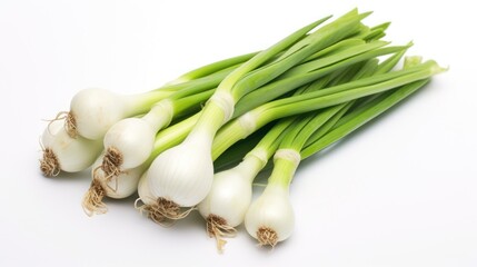 Spring Onions isolated on white background