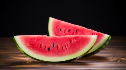 Slices of watermelon on dark background