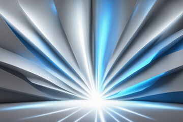 abstract blue background with rays Generative AI