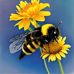 bee on yellow flower