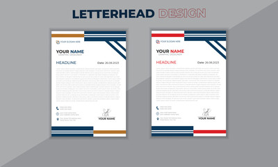 Business letterhead design Corporate letterhead design. Template vector illustration template in A4 size modern Graphic design layout with round graphic elements 8.27x11.69, a4 size.