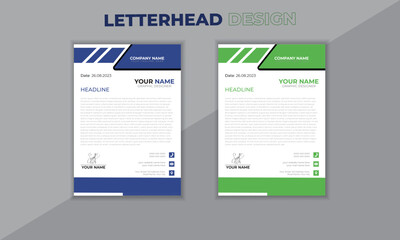 Business letterhead design Corporate letterhead design. Template vector illustration template in A4 size modern Graphic design layout with round graphic elements 8.27x11.69, a4 size.