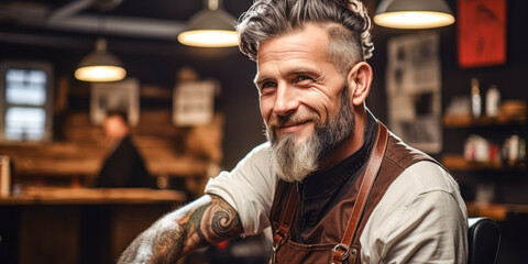 Obraz premium Behind the Chair: A Day in the Life of a Barber.