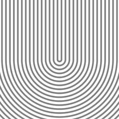 Black circular lines on white background. Striped wallpaper. Surface pattern design with symmetrical linear ornament. Stripes motif. Digital paper with curves for page fills, designing, textile print.