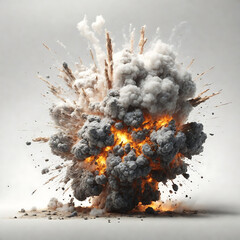 White background, exploding bomb ball. Generative Ai