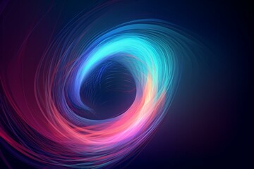 Abstract twirl style digital background with waves and light gradient circle shape. Illustration of a wallpaper. Generative AI
