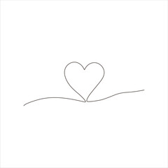 Continuous line art of love logo