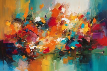 Vibrant colors, radiant abstract art. Generative AI