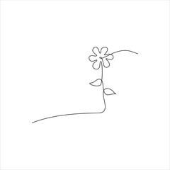 continuous line art of flowers