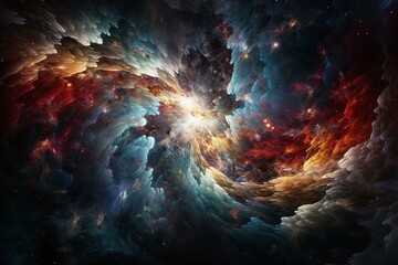 Stunning cosmic artwork displaying distant nebulas, sparkling stars, and radiant supernova igniting awe and wonder. Generative AI