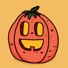 Halloween Pumpkin. Funny pumpkin face. Illustration for Halloween
