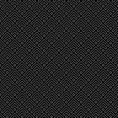 Seamless japanese mountains pattern. Repeated chevrons, diamonds, angle brackets background. Squama ornament. Scales image. Ancient window tracery motif. Digital paper for textile print. Vector art